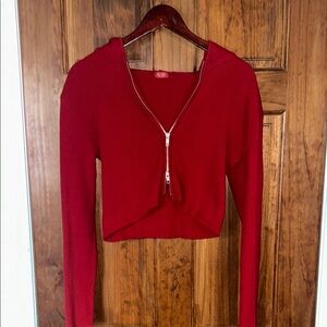 PacSun Bold Red Cropped Hoodie